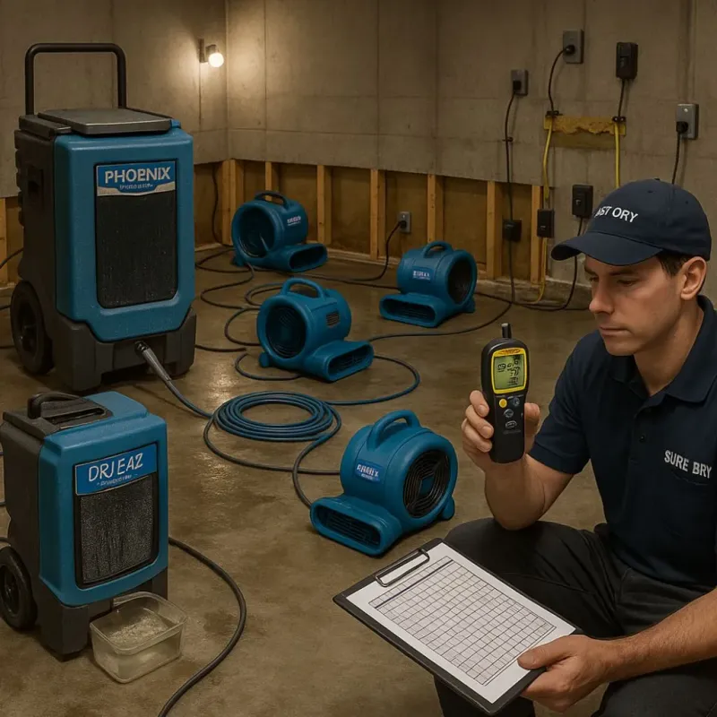 Structural Drying and Dehumidification process in Exmore, VA